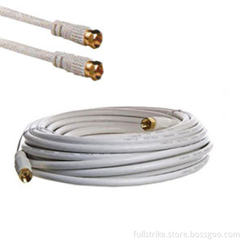 3m / 9.84ft White RG6 Double Shielded Gold Plated Coax Cable